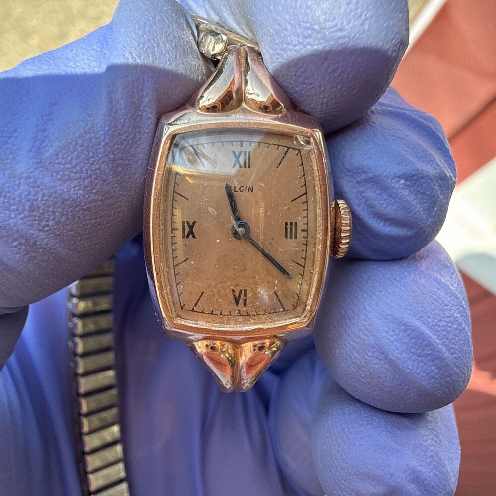 Vintage Elgin 541 15J Manual Wind Watch 10K Gold Filled Runs Needs Band